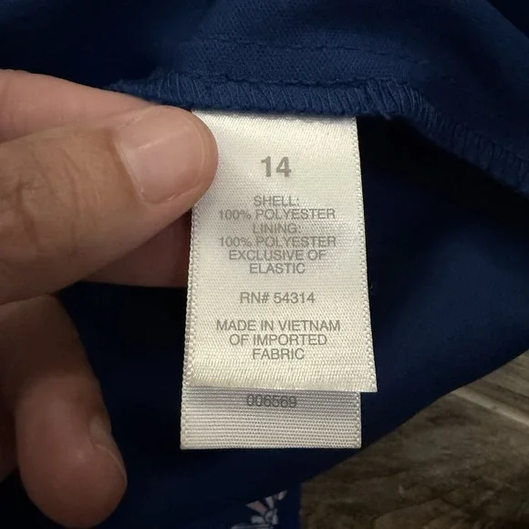 Bisou Bisou Maxi Dress 14 Navy Paisley Colorful Resortware Cruise Career - Picture 11 of 12